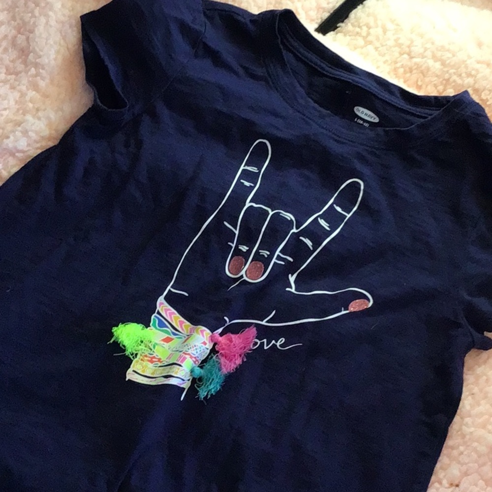 Dark navy blue shirt, 10-12 old navy